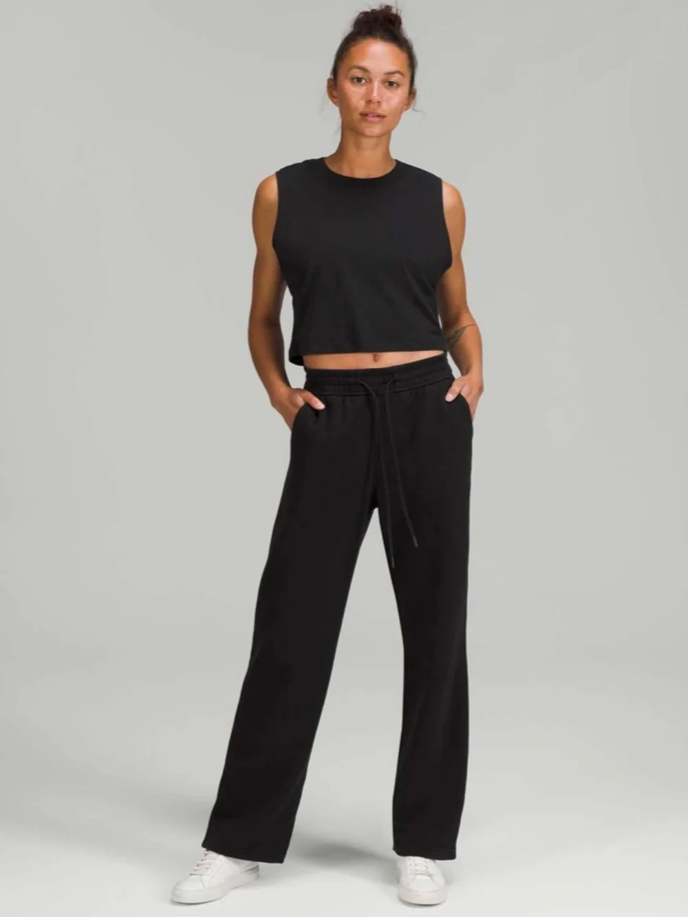 Lululemon Loungeful Straight Leg Pant Lounge Fleece Sweatpants Black Size 8
